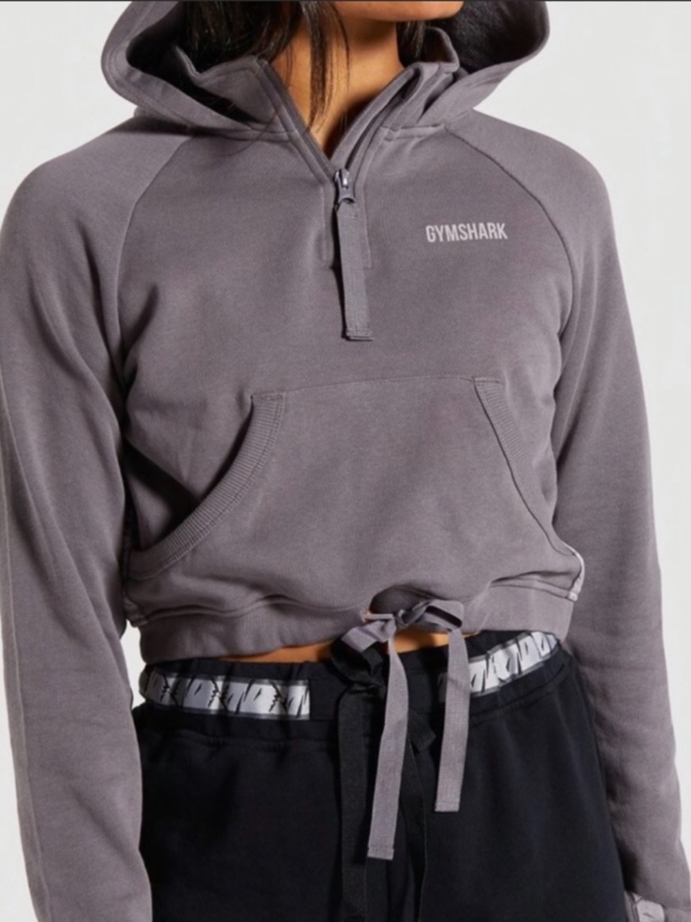 GYMSHARK Cropped Hooded Pullover - Dusty Plum